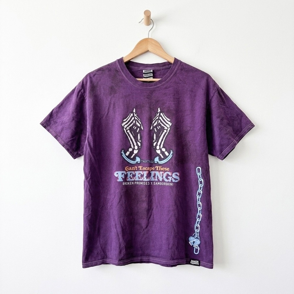 Broken Promises x Samborghini Can't Escape These Feelings Purple Tie Dye Tee M